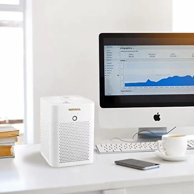 Alt view image 4 of 6 - Air Purifiers for Home Bedroom, 3-in-1 Indoor USB Desktop Air Cleaner 3 Stage Filtration