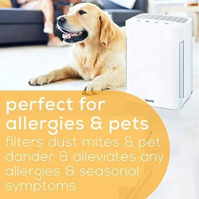 Alt view image 4 of 6 - Beurer LR210 Air Purifier for Home, 3-Layer H13 True HEPA Filter System, 3 Fan Settings, Clean Ambient Air, Air Filter for Allergies & Pets, Cleaner with Sleep Mode & Timer