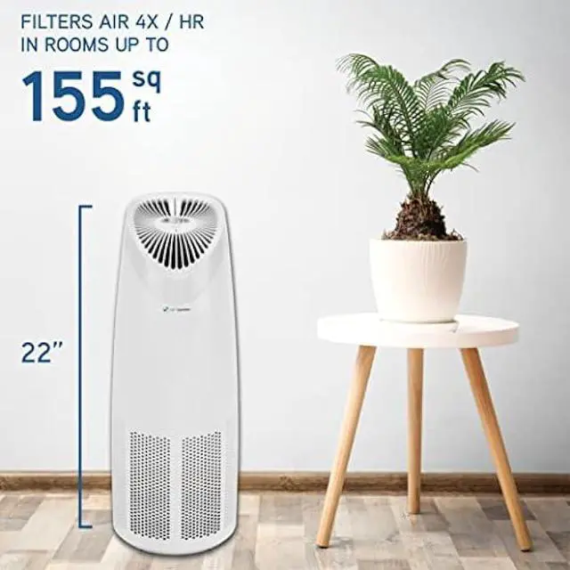 Alt view image 4 of 7 - GermGuardian Air Purifier with HEPA Filter,Removes 99.97% of Pollutants,Covers Large Room up to 750 Sq. Foot Room in 1 Hr,UV-C Light Helps Reduce Germs,Zero Ozone Verified,22',White,AC4625WDLX