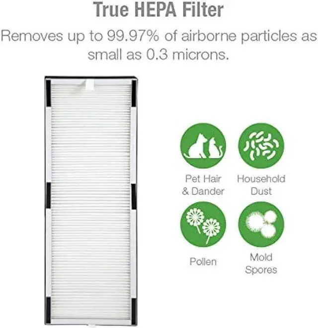 Alt view image 4 of 6 - Hunter HP600 Tall Tower Air Purifier Features Energy Star Certification True HEPA Filter, Multiple Fan Speeds, Soft Touch Digital Control Panel, Sleep Mode, Timer, Accent Light, Graphite