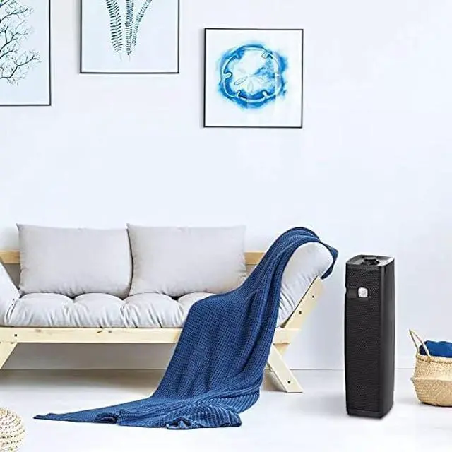 Alt view image 5 of 5 - Holmes HAP9425B aer1 Tower Slim HEPA Air Purifier with Ionizer and Visipure Filter Window and Filter Life Indicator Dial for Small and Medium Rooms
