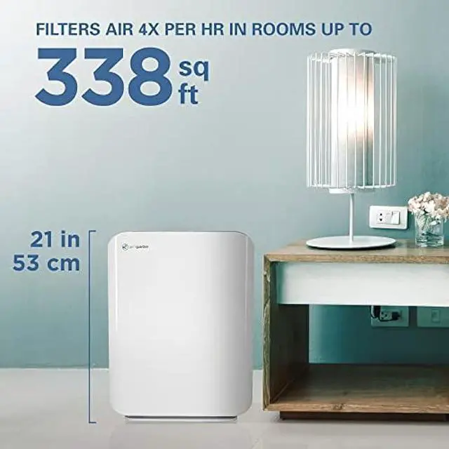 Alt view image 3 of 6 - Germ Guardian AC5900WCA 21 4-in-1 True HEPA Filter Air Purifier for Home, Large Rooms, UV-C Sanitizer, Filters Allergies, Smoke, Dust, Pet Dander, & Odors, 3-Yr Wty, GermGuardian, White
