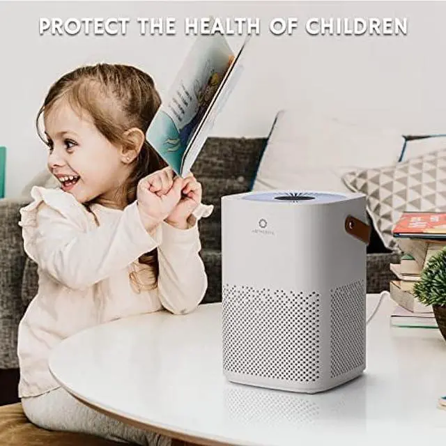 Alt view image 7 of 7 - Airthereal ADH70 HEPA Filter Air Purifier for Desktop, Bedroom and Car with Sleep Mode, Removes Allergies, Dust, Pollen, Smoke and Odor, Type-C USB power cable, Day Dawning, White