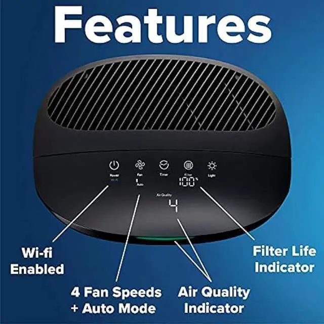 Alt view image 6 of 6 - Filtrete Smart Air Purifier & Air Quality Monitor Medium Rooms, up to 150 sqft, Alexa enabled, Wi-Fi Simple Setup, True HEPA Filter for Allergens, Dust, Bacteria, & Viruses, Alexa smart reorders