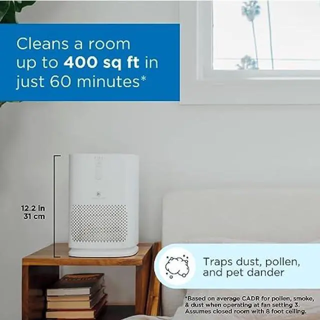 Alt view image 2 of 5 - Medify Air MA-14 Air Purifier with H13 True HEPA Filter | 200 sq ft Coverage | for Allergens, Wildfire Smoke, Dust, Odors, Pollen, Pet Dander | Quiet 99.7% Removal to 0.1 Microns | White, 1-Pack