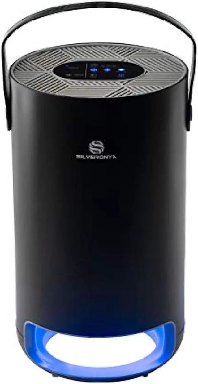 Alt view image 5 of 6 - HEPA Air Purifier for Home Allergies Pets Hair in Bedroom, True HEPA Filter 3-in-1 Cleaner, Remove 99.97% Pet Dander, Odor, Dust, in Living Room, Office, Desktop, Portable, Sleep Mode, 3-Speed, Black
