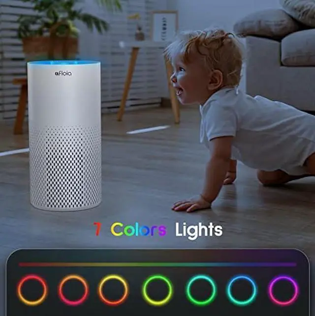 Alt view image 4 of 5 - Air Purifier And Humidifier Combo For Home, 22Db| 7 Colors Night Hepa Air Purifiers 2 In 1 With Remote Control, Hepa Filter Air Cleaner Removing 99.99% Smokers Odor And Pollen For Bedroom (white)