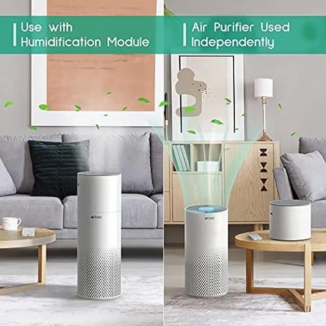 Alt view image 5 of 5 - Air Purifier And Humidifier Combo For Home, 22Db| 7 Colors Night Hepa Air Purifiers 2 In 1 With Remote Control, Hepa Filter Air Cleaner Removing 99.99% Smokers Odor And Pollen For Bedroom (white)