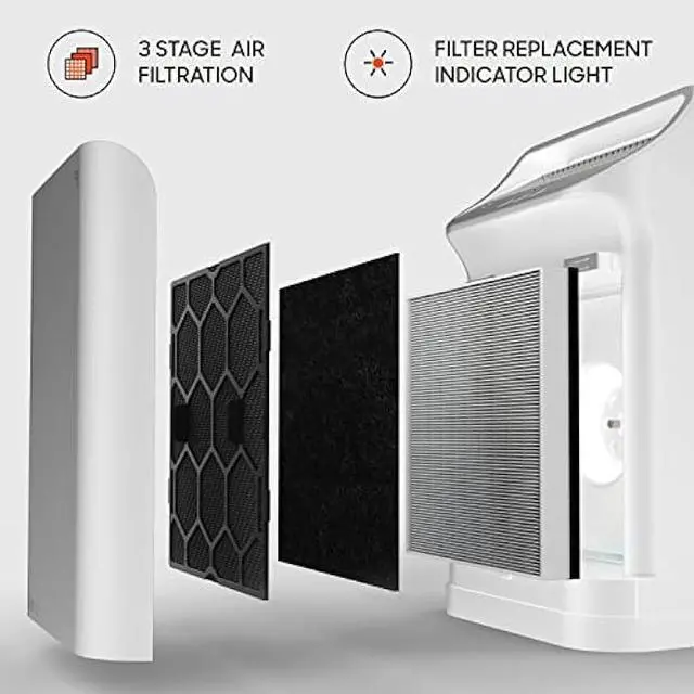 Alt view image 4 of 5 - Sharper Image PURIFY 3 Air Cleaner with True HEPA Filtration, Night Light, for Home, Office, Bedroom