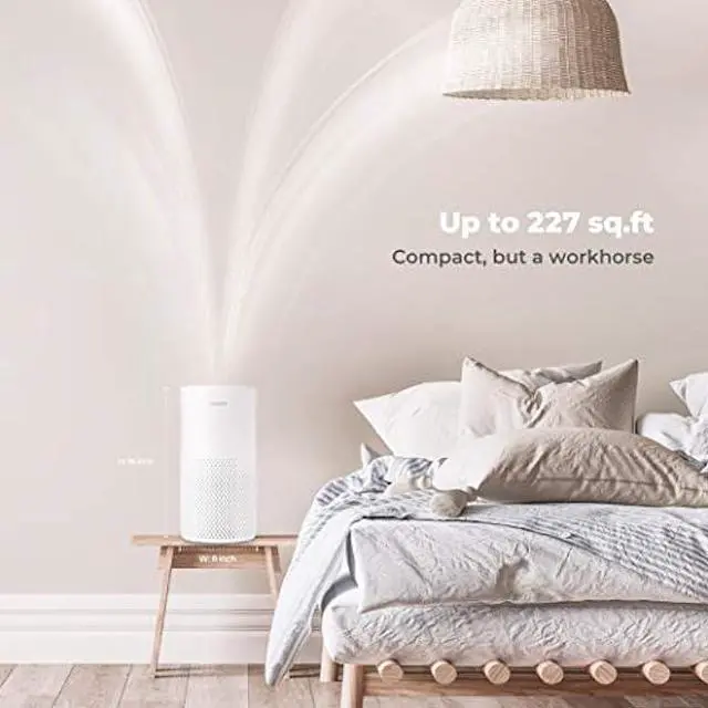 Alt view image 2 of 6 - CUCKOO Air Purifier with 3-Stage H13 True HEPA Filter for Bedroom and Office (227 sq. ft.), Activated Carbon Filters 99.97% Odors, Smoke, Dust, Pollen, Pet Dander, Modes, LED, White, CAC-10510FW