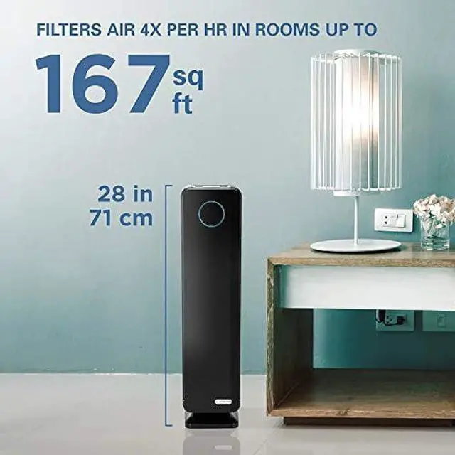 Alt view image 2 of 5 - Germ Guardian AC5300B 28 3-in-1 True HEPA Filter Air Purifier for Home, Large Rooms, UV-C Light Kills Germs, Filters Allergies, Smoke, Dust, Pet Dander, & Odors, 5-Yr Wty, GermGuardian, Black