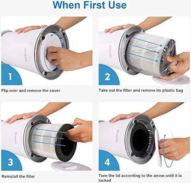 Alt view image 3 of 3 - Azeus Air Purifier for Large Rooms (C8 filter)