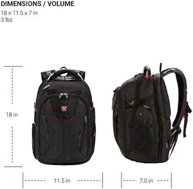 Alt view image 6 of 6 - SwissGear Unisex-Adult 5358 USB ScanSmart Laptop Backpack, Black Dot, Large