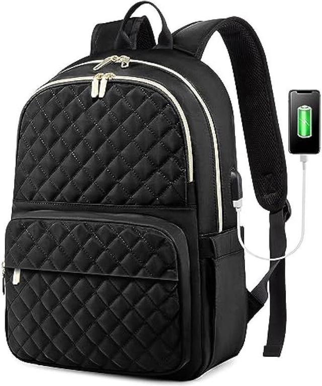 Business Slim Backpack for Men Women 15.6 inch Water Resistant Laptop  Backpack with USB Charger Computer Notebooks Lightweight Small Backpacks  For