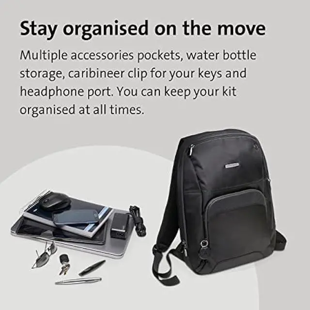 Alt view image 3 of 6 - Kensington Triple Trek Slim Backpack for MacBooks, Chromebooks, Tablets & Ultrabooks up to 13-Inch-14-Inch (K62591AM), Black