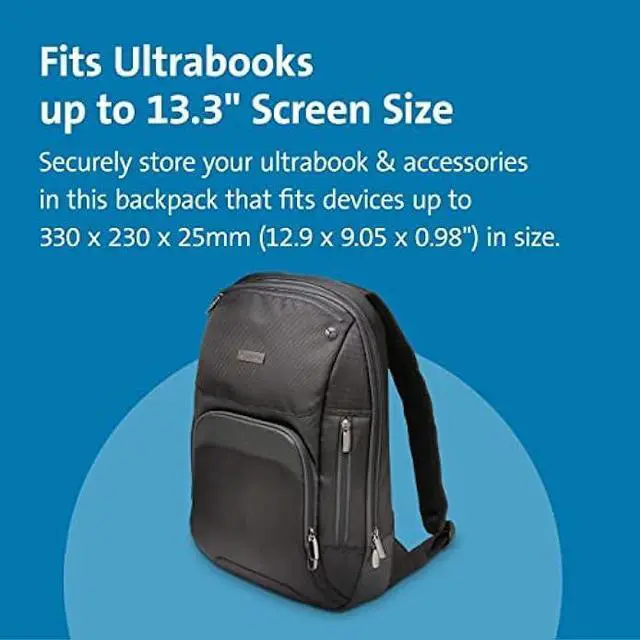 Alt view image 2 of 6 - Kensington Triple Trek Slim Backpack for MacBooks, Chromebooks, Tablets & Ultrabooks up to 13-Inch-14-Inch (K62591AM), Black