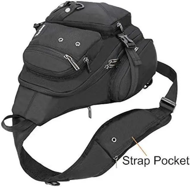 Alt view image 4 of 6 - Vanlison Crossbody Sling Bag Backpack for Men & Women Large Fits 13 Laptop Tablets Black