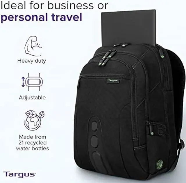 Alt view image 4 of 7 - Targus Spruce EcoSmart Travel Laptop Backpack for 17 inch Laptops, TSA-Friendly Carry On Backpack Laptop Bag for Work and Travel, Black (TBB019US)