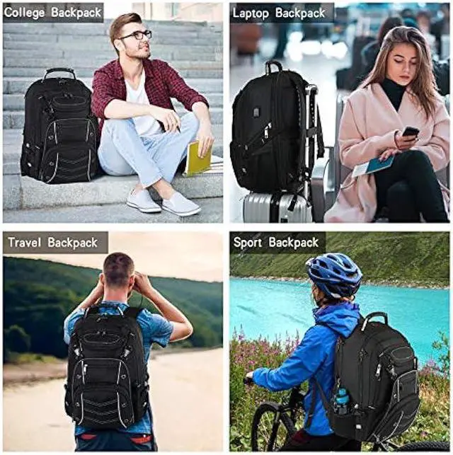 Alt view image 7 of 7 - VECKUSON 18.4 Laptop Backpack for Men, 55L Extra Large Gaming Laptops Backpack with USB Charger Port,TSA Friendly Flight Approved and RFID Anti-Theft Pocket, adult business xl backpack