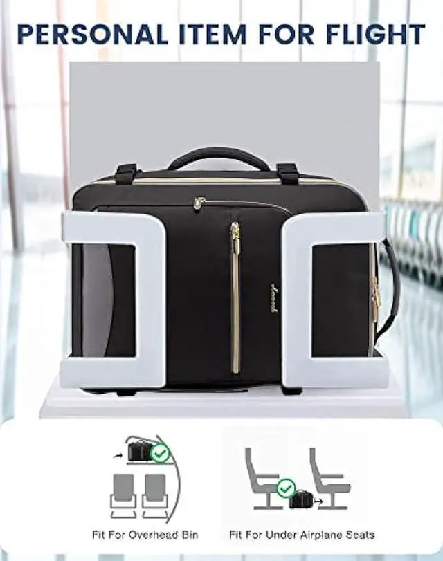 Alt view image 2 of 6 - LOVEVOOK Travel Backpack for Women Men as Personal Item Flight Approved, 40L Luggage Carry On Backpack, 17.3inch Large Daypack Laptop Backpack Waterproof Outdoor Sports with 3 Packing Cubes, Black