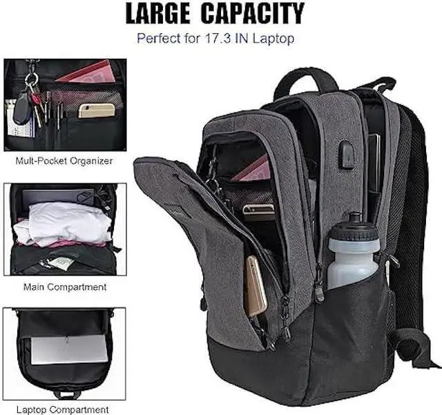 Alt view image 3 of 6 - Goloni Travel Laptop Backpack,Business Slim Durable Laptops Travel Backpacks with USB Charging Port,15.6 Inch College Computer Bag for Men Women