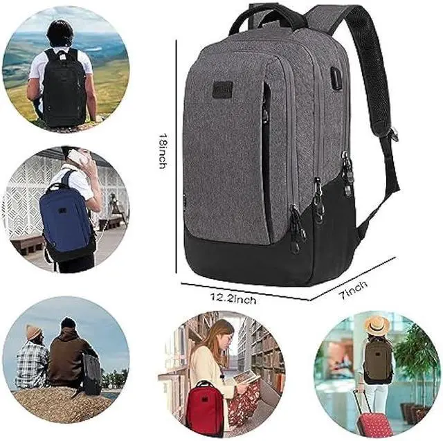 Alt view image 5 of 6 - Goloni Travel Laptop Backpack,Business Slim Durable Laptops Travel Backpacks with USB Charging Port,15.6 Inch College Computer Bag for Men Women
