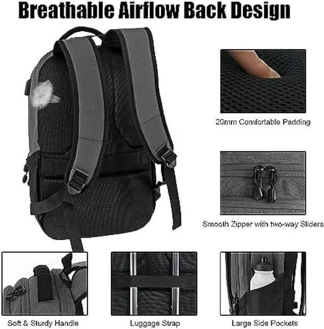 Alt view image 4 of 6 - Goloni Travel Laptop Backpack,Business Slim Durable Laptops Travel Backpacks with USB Charging Port,15.6 Inch College Computer Bag for Men Women