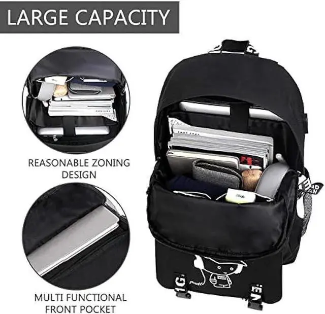 Alt view image 5 of 7 - RM Family Backpack for Boys, 15.6 Laptop Backpack with USB Charging Port, Bookbag for School with Anti-Theft Lock,Teens Backpack Cool Backpack for Boys Includes Pencil Bag,luminous backpack