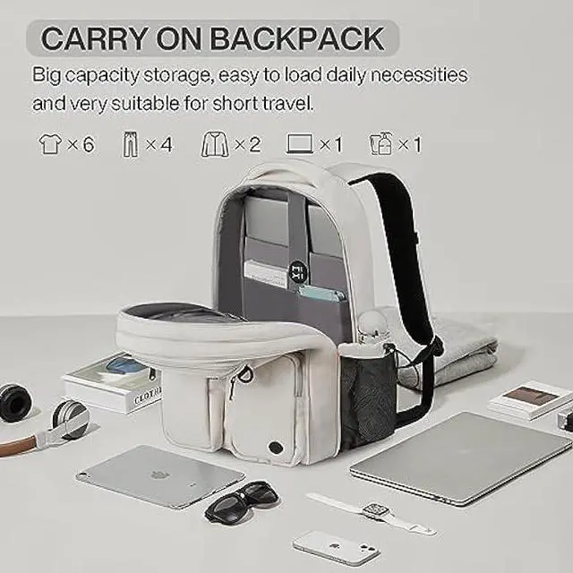 Alt view image 2 of 6 - Mixi Large Capacity Travel Laptop Backpack, Lightweight Durable College Bookbag Men Woman 15.6 Computer Bag, Water Resistant Outdoor Hiking Backpacks With Multifunction Pockets, 17 Inch Expandable