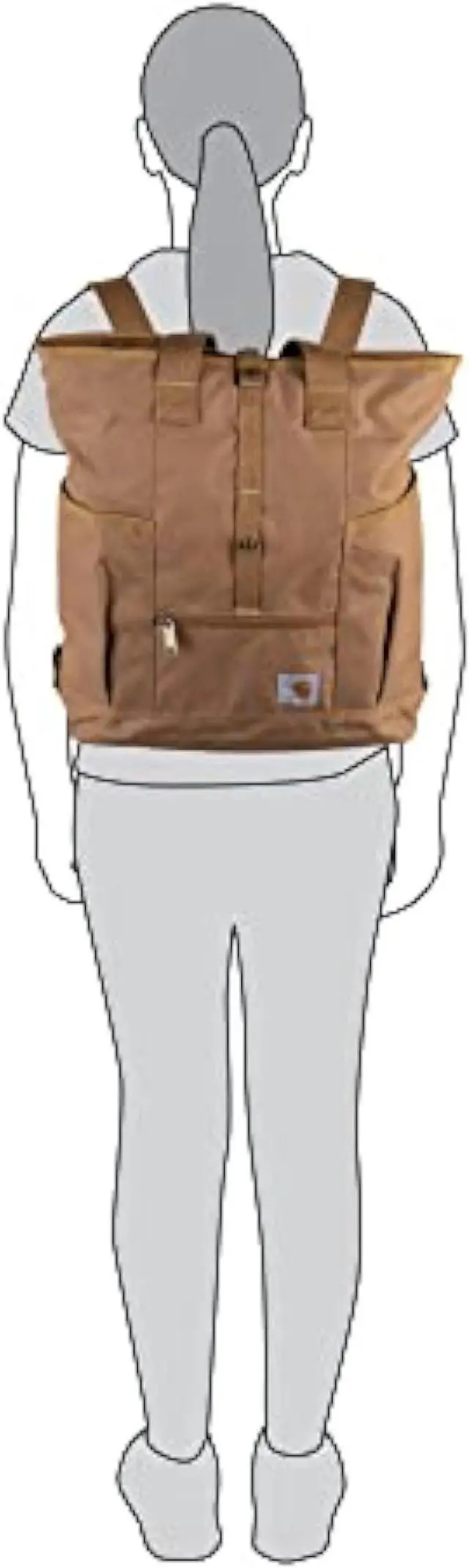 Alt view image 5 of 6 - Carhartt Convertible, Durable Tote Bag with Adjustable Backpack Straps and Laptop Sleeve, Wine, One Size
