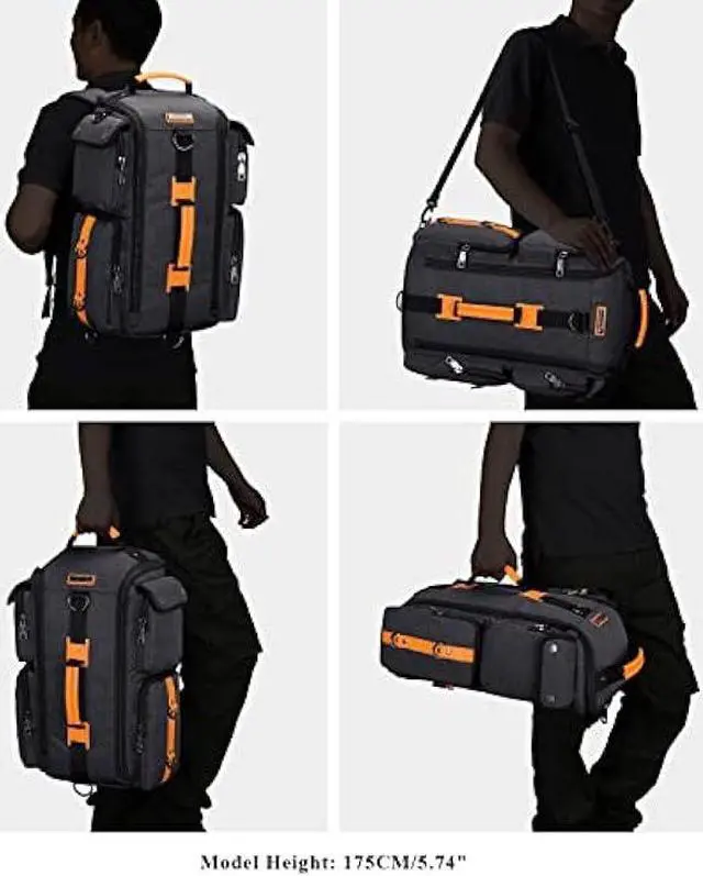 Alt view image 3 of 6 - WITZMAN Travel Backpack for Men Carry On Backpack Duffel Bag Large Capacity Laptop Backpack 17 Inch (6695 Black)