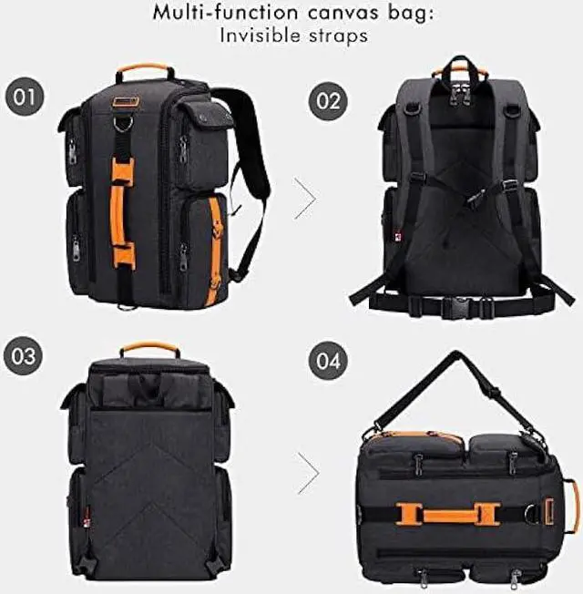 Alt view image 4 of 6 - WITZMAN Travel Backpack for Men Carry On Backpack Duffel Bag Large Capacity Laptop Backpack 17 Inch (6695 Black)