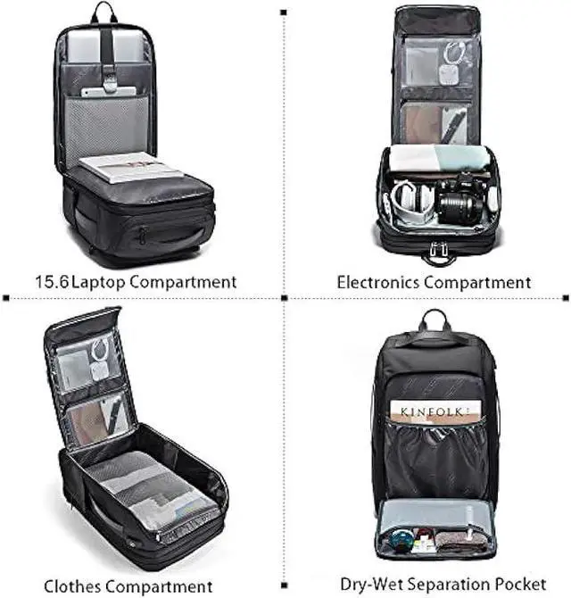 Alt view image 5 of 6 - BANGE Travel Backpacks,Weekender Carry On Backpack, Waterproof Men's Business Laptop Backpack for 15.6inch