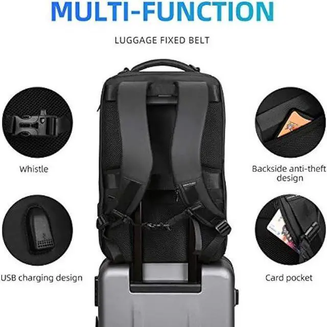 Alt view image 6 of 6 - Muzee Business Backpack for Men,Waterproof and Travel Laptop Backpack with USB Charging, Fits 17 Inch Laptop and Tech Gear