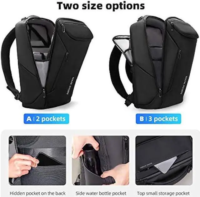 Alt view image 4 of 6 - Muzee Business Backpack for Men,Waterproof and Travel Laptop Backpack with USB Charging, Fits 17 Inch Laptop and Tech Gear