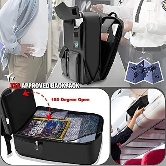 Alt view image 4 of 6 - ZINZ Slim & Expandable Laptop Backpack 15.6 Inch Business Backpack with USB Port, Waterproof Anti-Theft Travel Backpack Daypack for Men and Women -Black