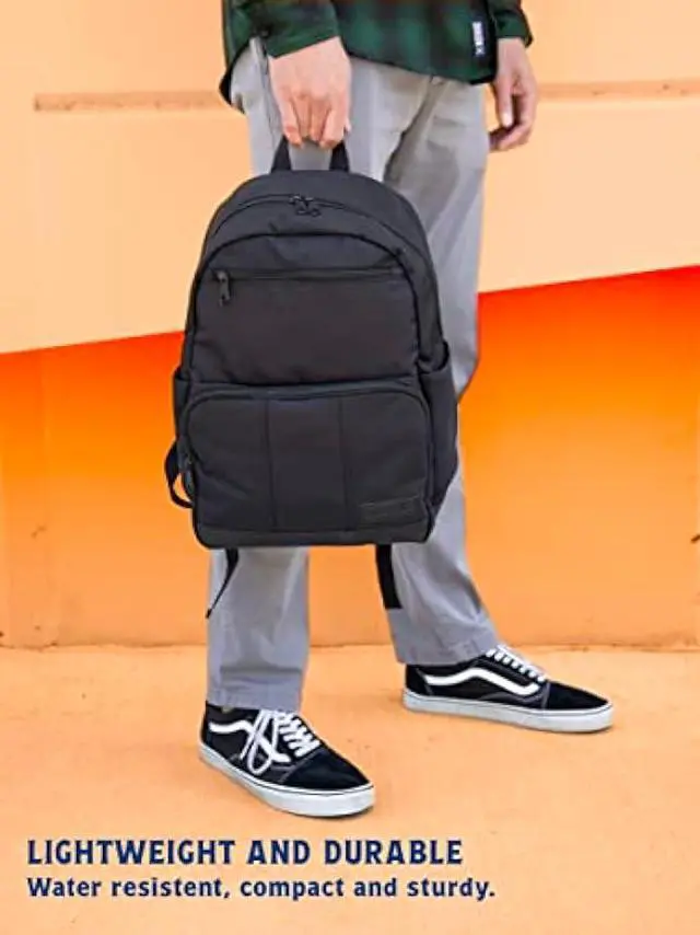 Alt view image 3 of 6 - Wrangler Industry Backpack Classic Logo Water Resistant Casual Daypack with Padded Laptop Notebook Sleeve (Black)