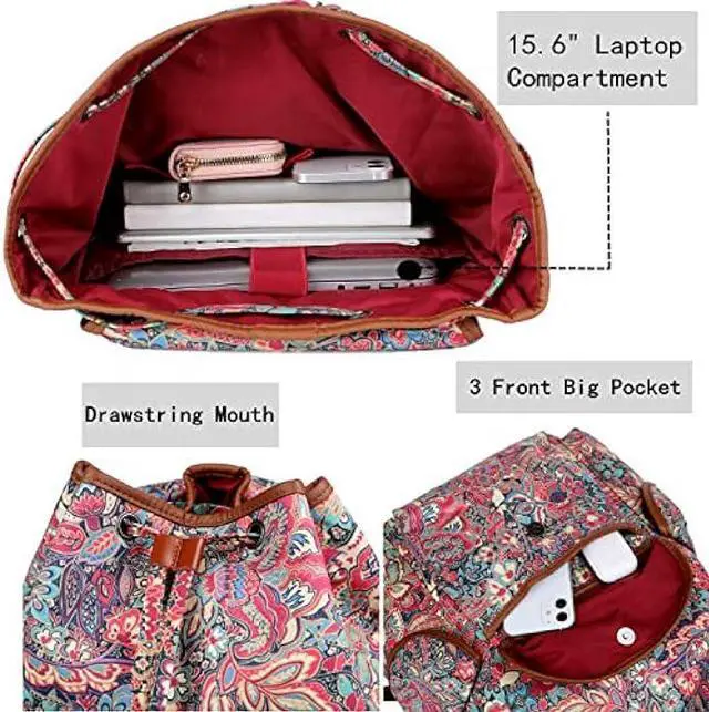 Alt view image 4 of 7 - Large Women Laptop Backpack 15.6 inch Computer Backpack Travel Hiking Backpack With Free Toiletry bag CN-01 (HS)
