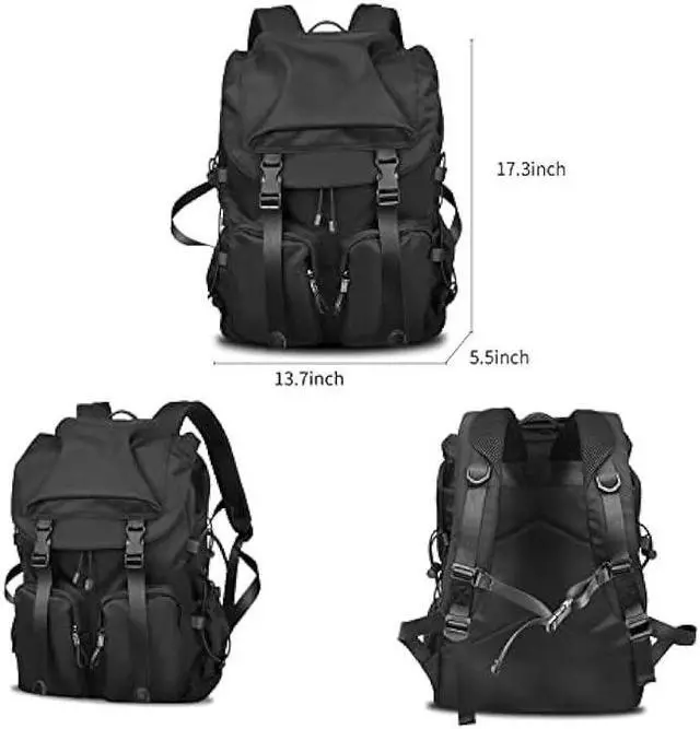 Alt view image 6 of 6 - BJIAX Vintage Laptop Backpack for Men & Women, 30L Water Resistant College Backpack Fits 15.6 Inch Computer and Laptop, Casual Backpack for Work, Daily, Travel