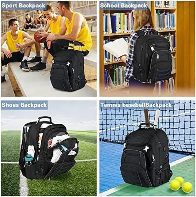 Alt view image 6 of 6 - SINVICKO 18.4 Inch Laptop Backpack, Extra Large Travel Backpack with USB Charger Port for Men Women, 60L Big Capacity Heavy Duty Computer Bag TSA Friendly RFID Anti Theft Pocket Durable Backbag