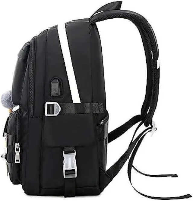 Alt view image 3 of 6 - Jaygulf Waterproof Women Laptop Backpack Set Casual Girls Daypack Set Black