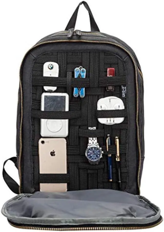 Alt view image 2 of 6 - Cocoon Innovations Cocoon MCP3414BK Urban Adventure 16 Slim Backpack with Built-in Grid-IT!® Accessory Organizer (Black)