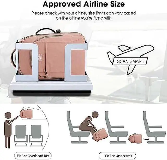 Alt view image 6 of 7 - G4Free Travel Backpack For Women Men 40l Carry On Waterproof Large 17inch Laptop Backpack For Traveling On Airplane, College Bag Casual Daypack With 3 Packing Cubes For Weekender Business Hiking Pink