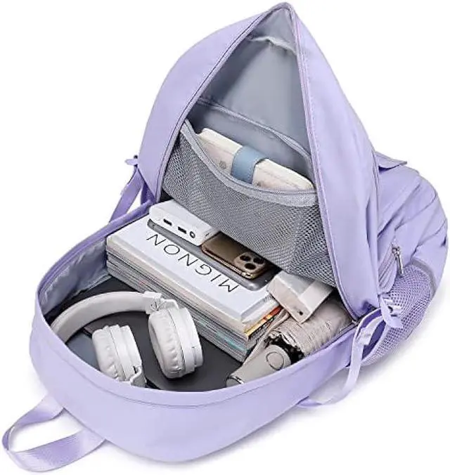 Alt view image 4 of 7 - abshoo Big Student Laptop Backpack For College Women Middle High School Teen Girls Bookbag Travel Daypack (Purple)