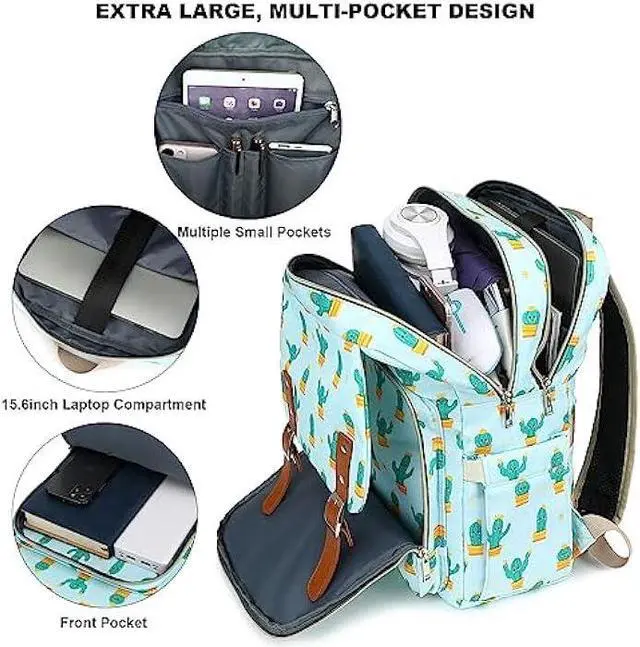Alt view image 2 of 5 - Fuyicat Cactus Laptop Backpack for Women Men Travel Business Work, Girls Boys School Backpack College Bookbag Fit 15.6 Inch Notebook