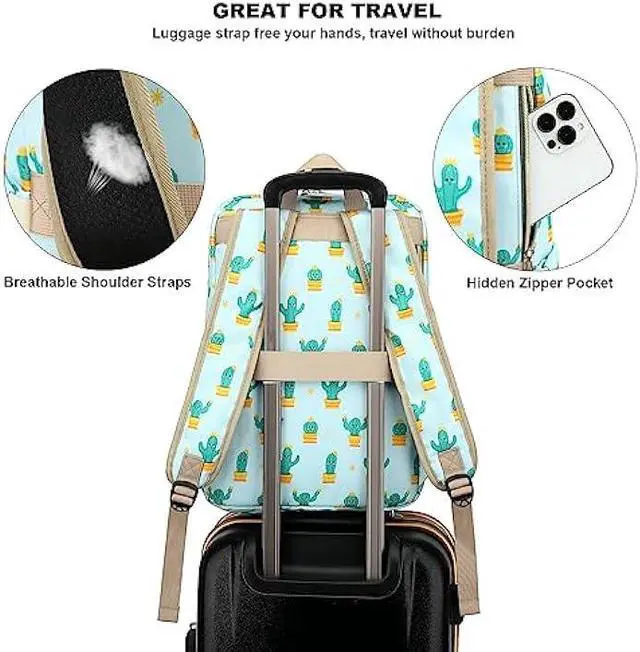 Alt view image 3 of 5 - Fuyicat Cactus Laptop Backpack for Women Men Travel Business Work, Girls Boys School Backpack College Bookbag Fit 15.6 Inch Notebook