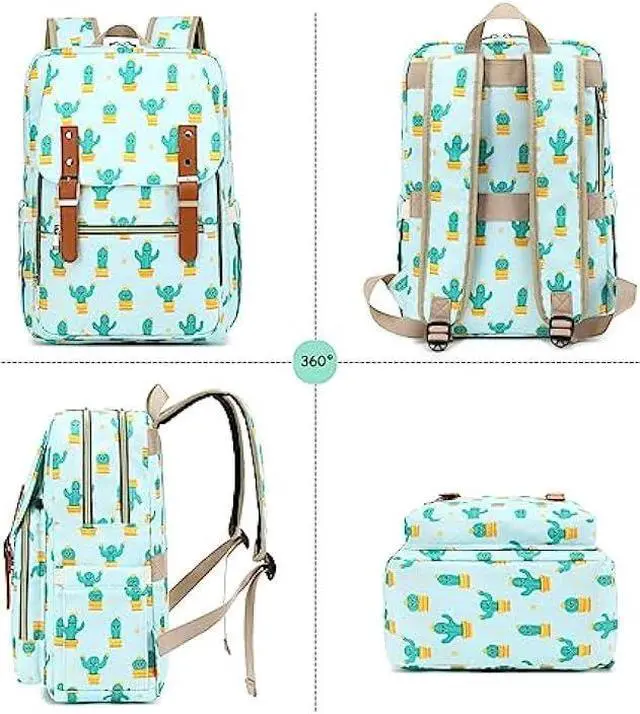 Alt view image 5 of 5 - Fuyicat Cactus Laptop Backpack for Women Men Travel Business Work, Girls Boys School Backpack College Bookbag Fit 15.6 Inch Notebook