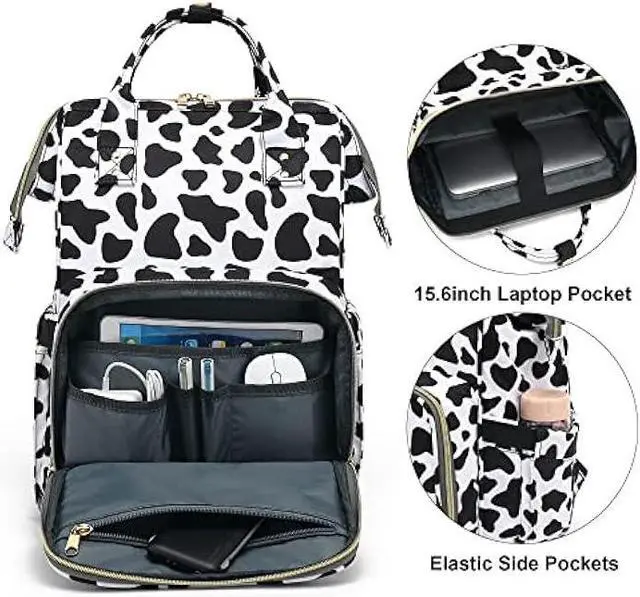 Alt view image 2 of 6 - Yusudan Cow Print Laptop Backpack for Womens Girls, College Backpacks School Bag Bookbag 15.6 Inch Computer Backpack
