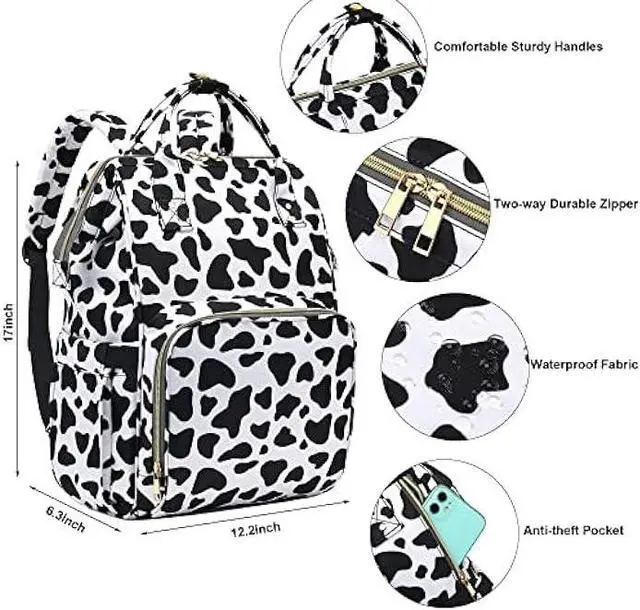 Alt view image 5 of 6 - Yusudan Cow Print Laptop Backpack for Womens Girls, College Backpacks School Bag Bookbag 15.6 Inch Computer Backpack