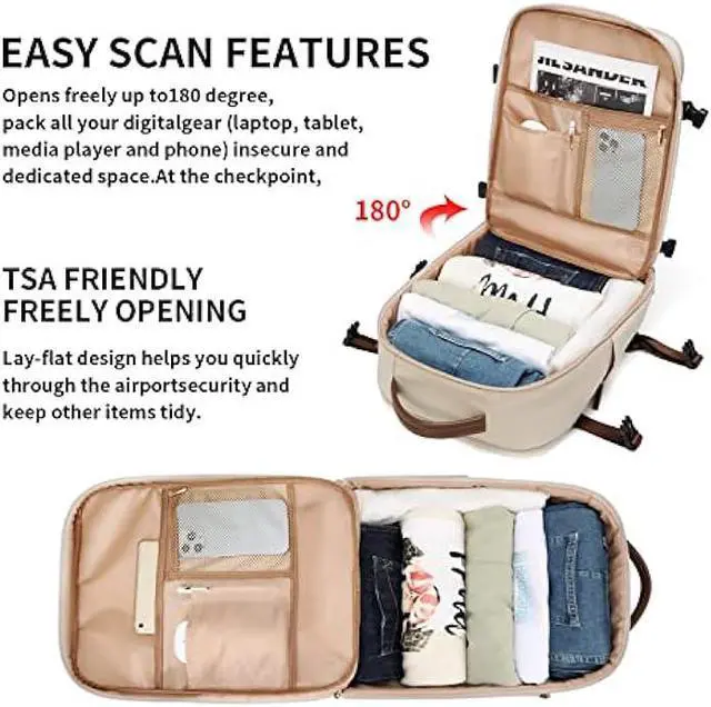 Alt view image 2 of 6 - GOLF SUPAGS Laptop Backpack with Separate Laptop Compartment Fits 15.6 Inch Notebook Large Capacity Computer Bag for Women Work Travel College Backpacks (Apricot)